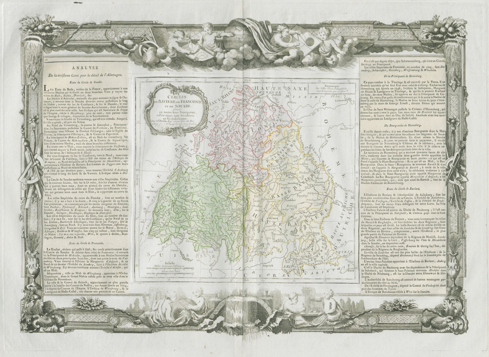 Cercles de Baviere, de Franconie et de Souabe Germany DESNOS/DE LA TOUR 1771 map